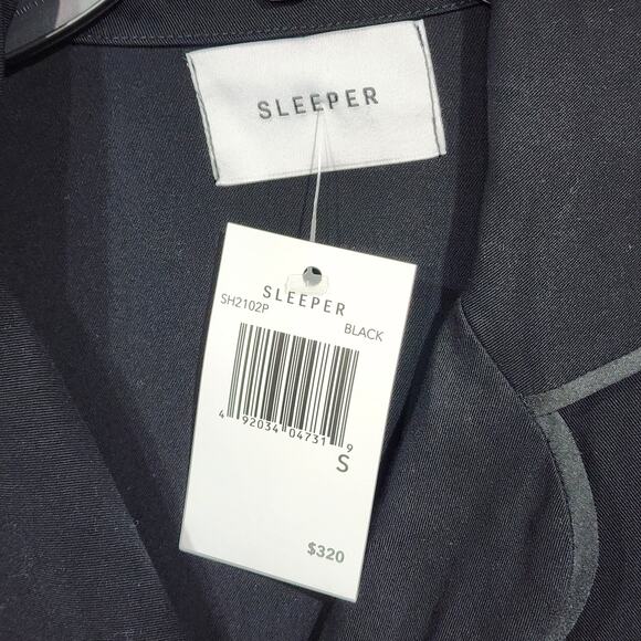 Sleeper Feather Trim Pajama Top Black Small‎ - Picture 6 of 7